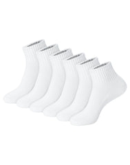 Hanes Unisex Plain White Socks Pack, 6 Pairs, Ankle Socks