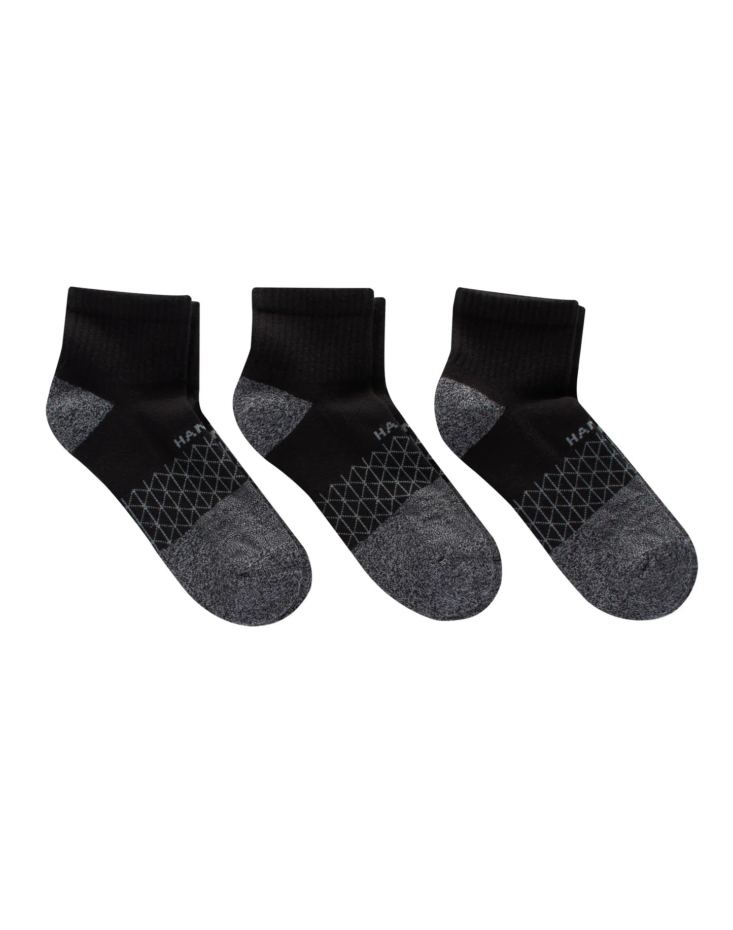 Hanes Absolute Active Men’s Cushioned Ankle Socks Pack, 3-Pack, Moisture Wicking