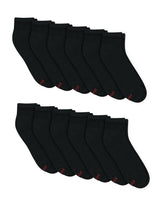 Hanes Double Tough Men's Ankle Socks, Shoe Sizes 6-12, 12-Pairs