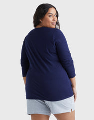 Hanes Women's Long Sleeve Scoop-Neck Cotton T-Shirt (Plus Size)