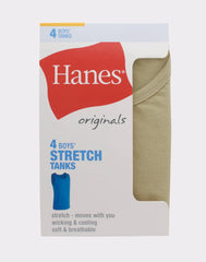 Hanes Originals Boys' Tank Undershirt, Camo & Assorted, 4-Pack