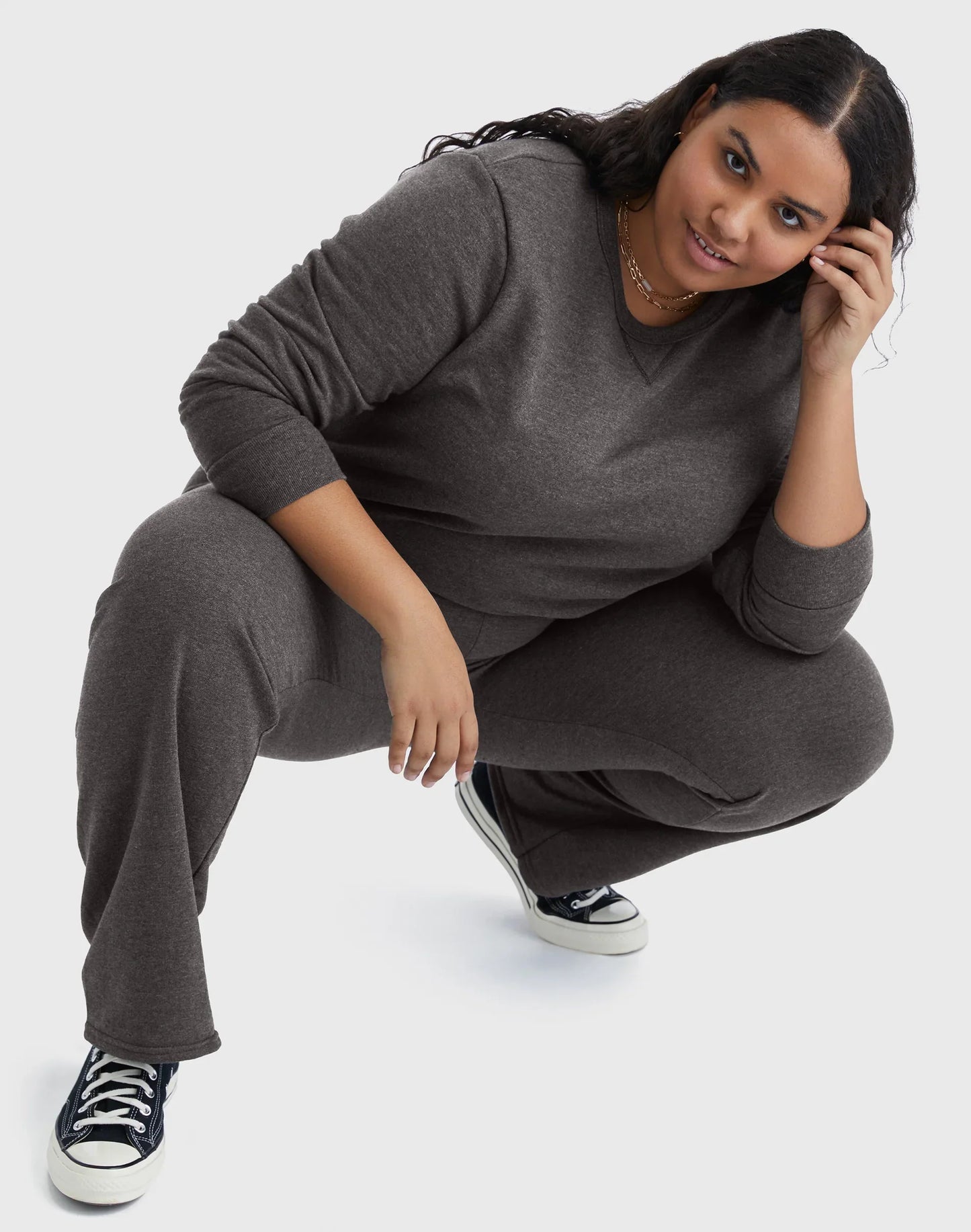 Hanes Just My Size EcoSmart Women's Fleece Sweatpants, Open Leg, 30.5" (Plus Size)