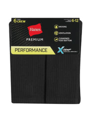 Hanes Men's Performance Cushioned Crew Socks, 6-Pack