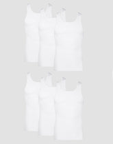 Hanes Men's Cotton Tank Undershirt, Moisture-Wicking, White, 6-Pack