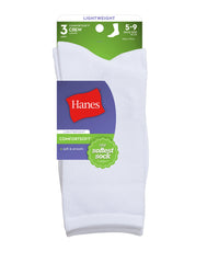 Hanes ComfortSoft® Women's Crew Socks,Fits shoe sizes up to 8-12, 3-Pack
