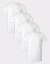 Hanes Ultimate Big Men’s White Undershirt Pack, Cotton, 4-Pack, (Big & Tall Sizes)