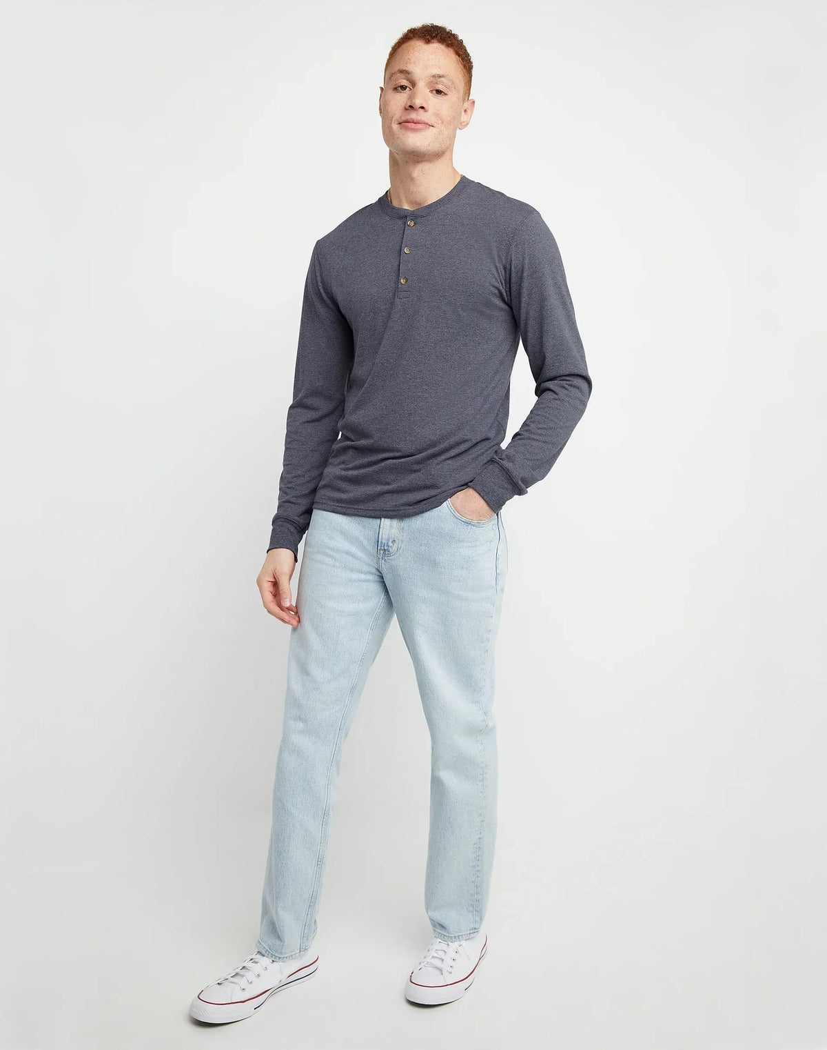 Hanes Originals Men's Long Sleeve Henley T-Shirt