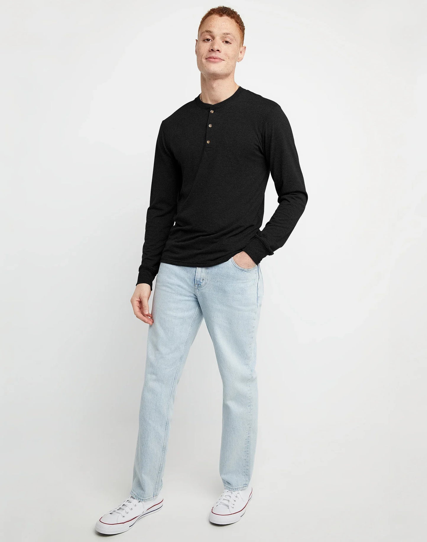 Hanes Originals Men's Long Sleeve Henley T-Shirt