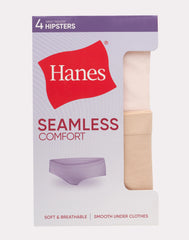 Hanes Girls’ Tween Underwear Seamless Hipster Pack, Neutrals, 4-Pack