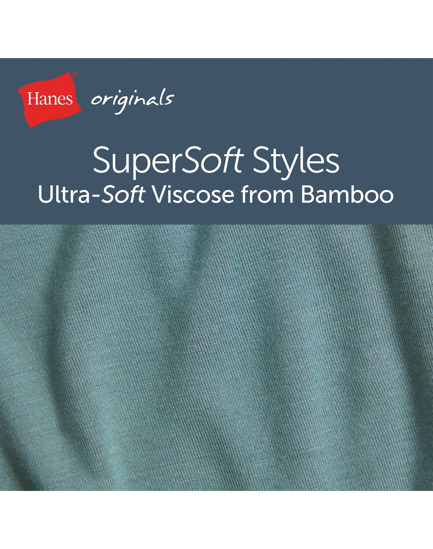 Hanes Originals Ultimate Men's SuperSoft Crewneck Undershirt, Black/Grey, 2-Pack