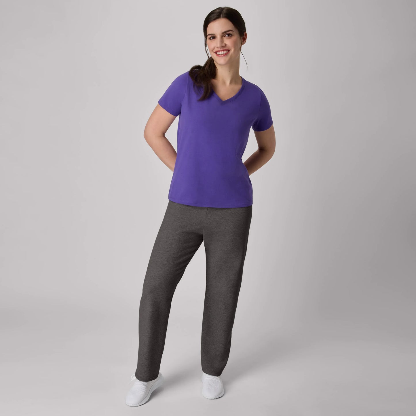 Hanes EcoSmart Women's Fleece Sweatpants with Open Bottom Legs, 30.5"