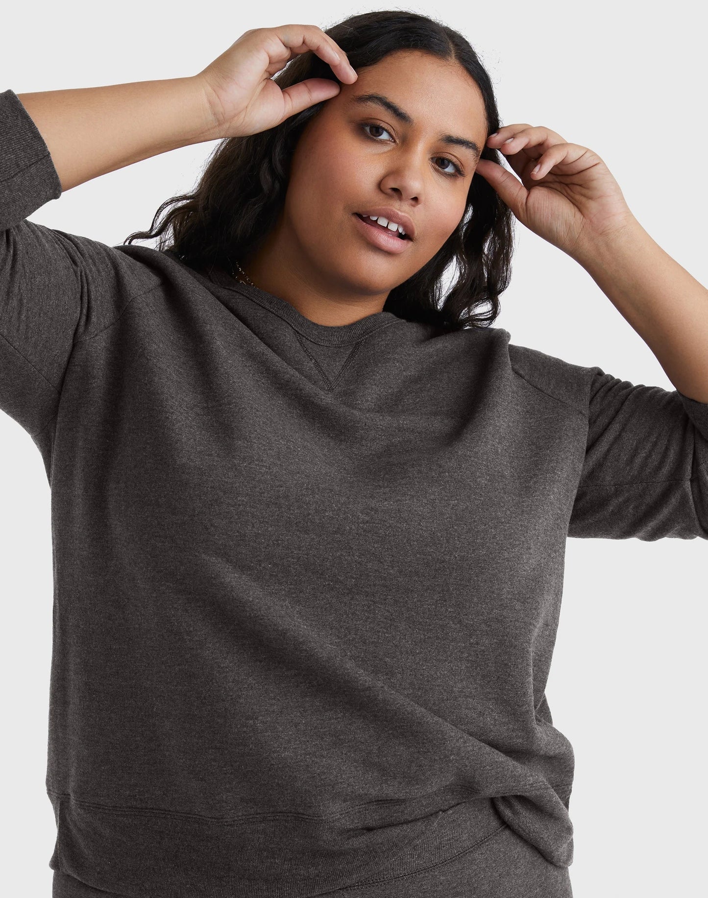 Hanes Just My Size EcoSmart Women's Fleece Sweatshirt, V-Notch (Plus Size)