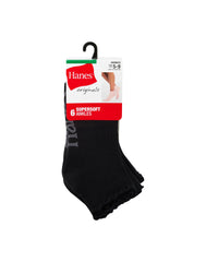 Hanes Originals Women’s SuperSoft Ankle Socks, 6-Pairs