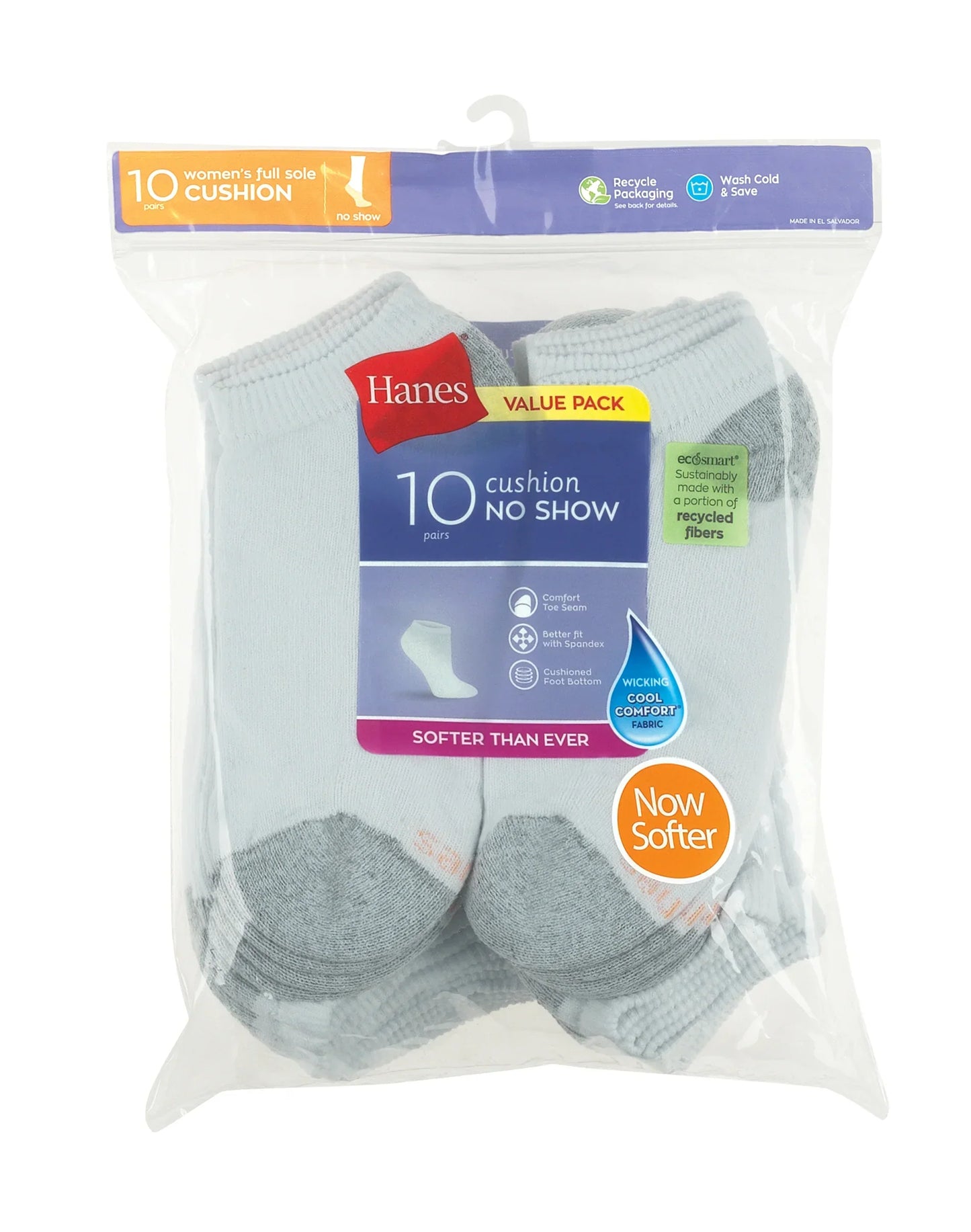 Hanes Women's Athletic No Show Socks, Full Sole Cushion, 10-Pairs