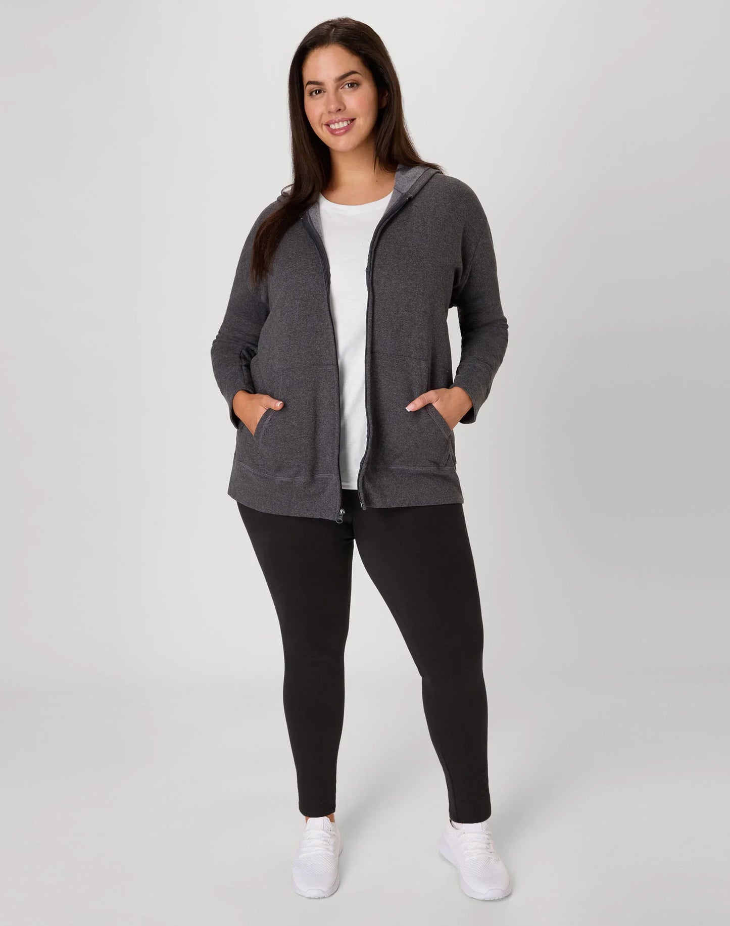 Hanes Just My Size EcoSmart Women's Full-Zip Fleece Hoodie (Plus Size)