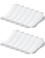 Hanes Double Tough Men's Low Cut Socks, Shoe Sizes 6-12, 12-Pairs