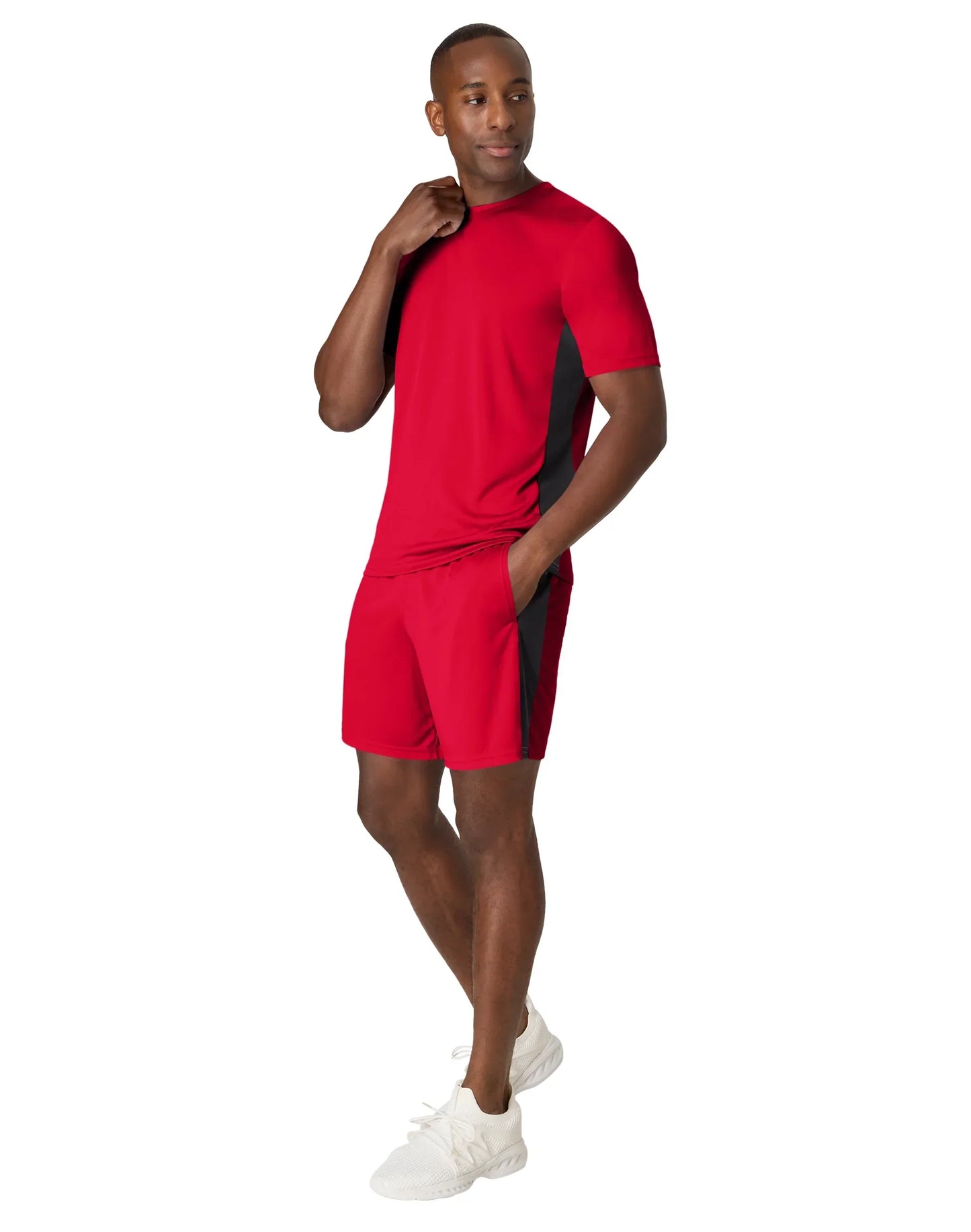 Hanes Men's Shorts, Cool DRI® 7" Color Blocked Short, Moisture Wicking + UPF 40