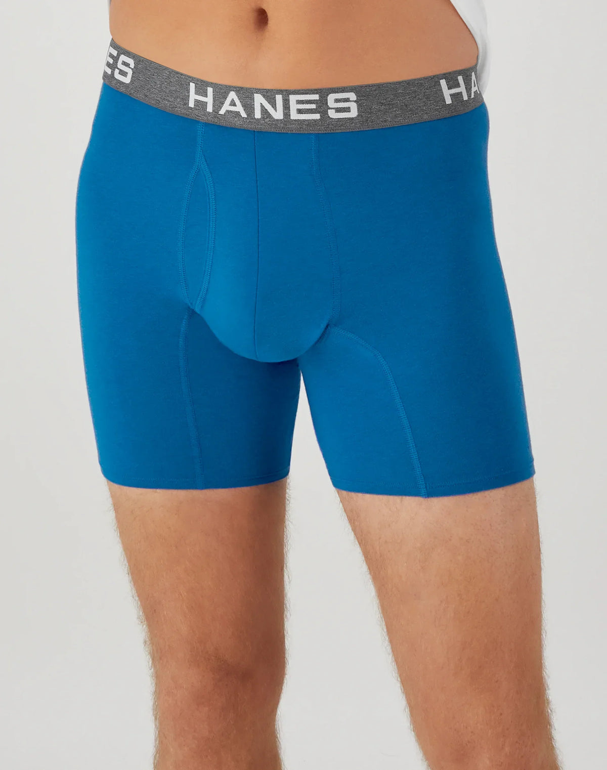Hanes Ultimate Comfort Flex Fit Men's Boxer Brief Underwear, Black/Grey/Blue, 4-Pack