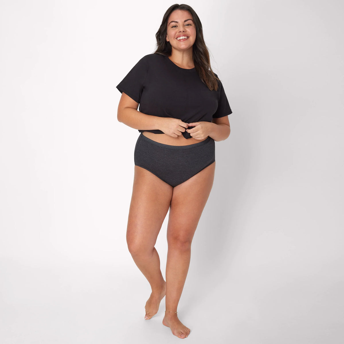 Hanes Just My Size Women's Cotton High Brief Underwear, 6-Pack (Plus Size)