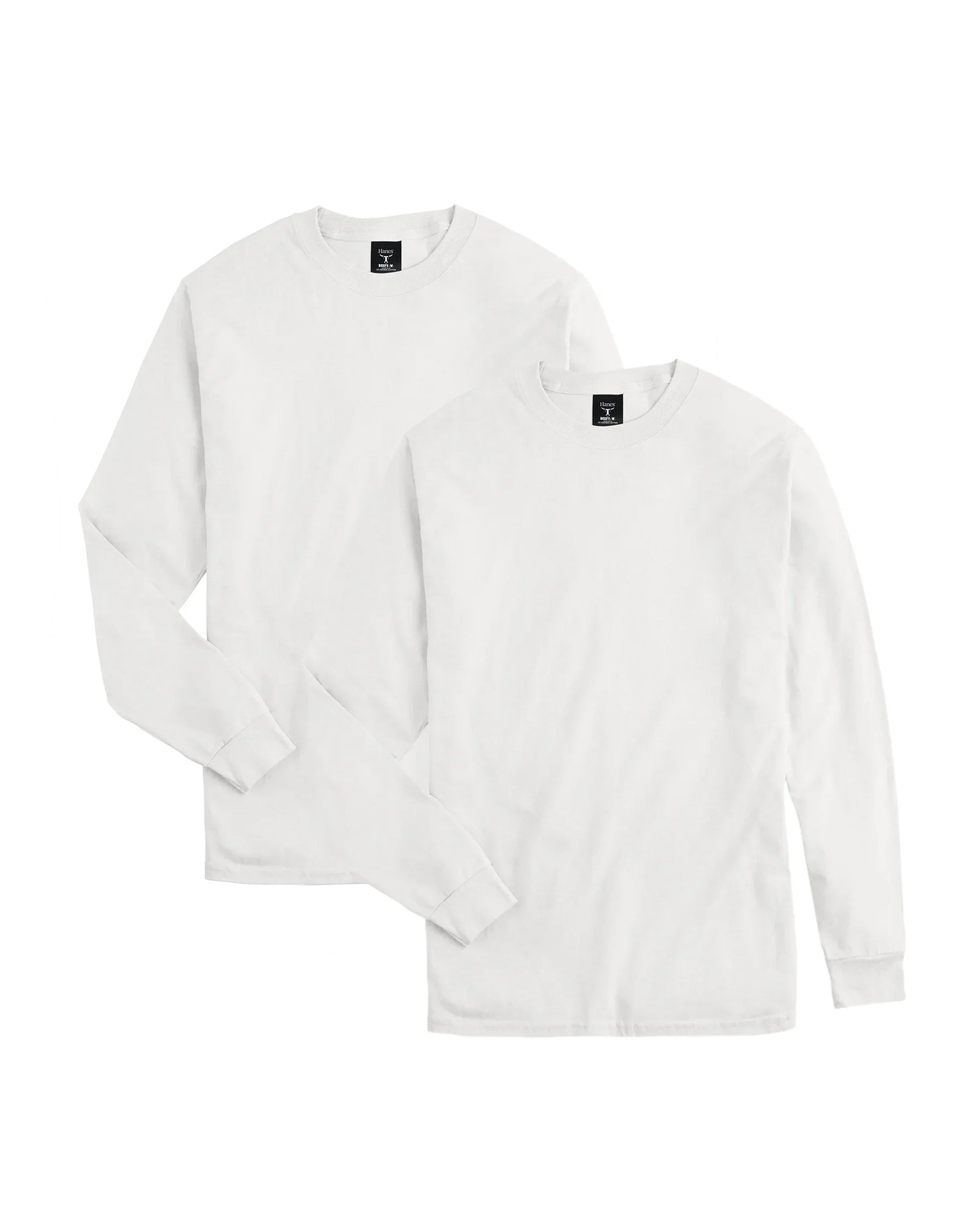 Hanes Beefy-T Unisex Long-Sleeve T-Shirt, Value 2-Pack