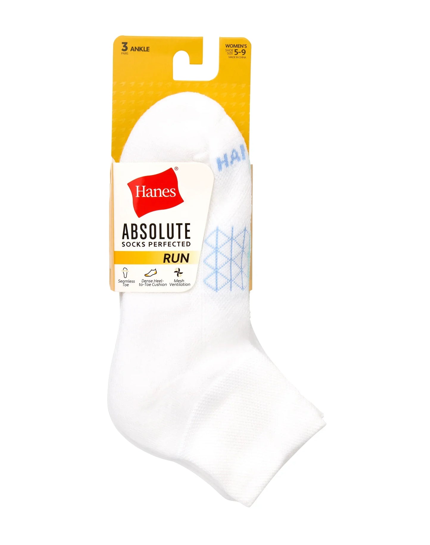 Hanes Absolute Run Women’s Ankle Socks, 3-Pairs