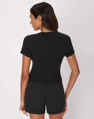 Hanes Originals Women's Supersoft Comfywear Rib Baby Doll Tee