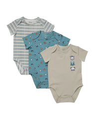 Hanes Pure Comfort Baby Short Sleeve Bodysuits, Organic Cotton, Boys & Girls, 3-Pack