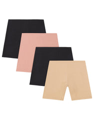 <p>Hanes Girls' Play Shorts, 4-Pack, Cotton Stretch, Assorted Solids Multipacks</p>