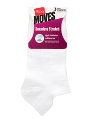 Hanes Moves Women's Seamless Stretch No Show Tab Socks, 3-Pairs