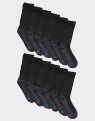 Hanes Men’s Cushioned Crew Socks, X-Temp, 12-Pairs