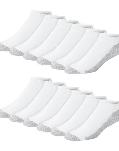 Hanes Double Tough Men's No-Show Socks, Shoe Sizes 6-12, 12-Pairs