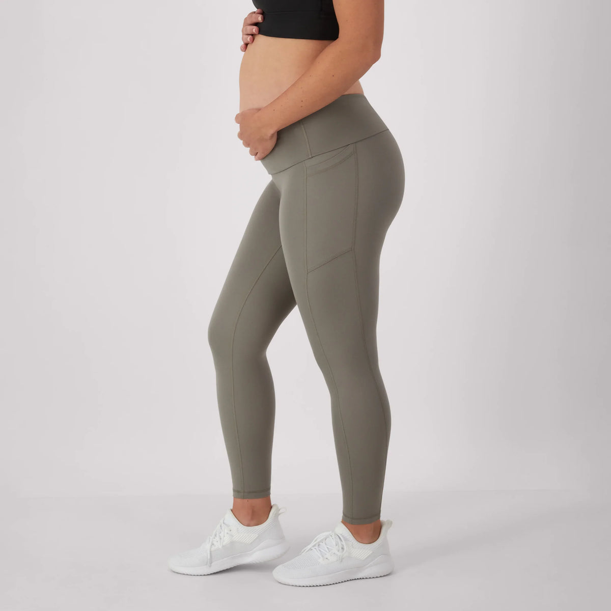 Hanes Maternity Women's Stretch &amp; Recover 7/8 Leggings, 25" Inseam
