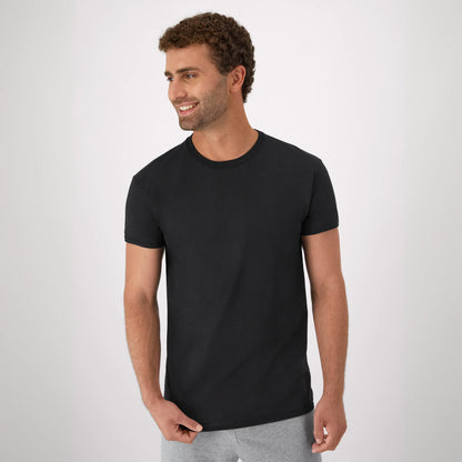 Hanes Men's T-Shirt Pack, Moisture-Wicking Stay-Tucked Undershirts, Black/Grey/Blue, 6-Pack