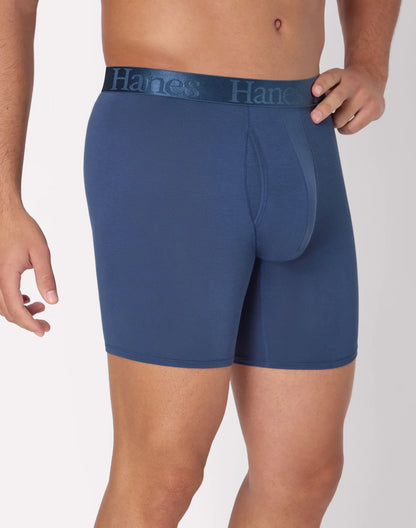 Hanes Originals Ultimate Men's SuperSoft Boxer Brief Underwear, Total Support Pouch, Assorted, 3-Pack