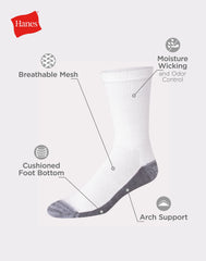 Hanes Men&rsquo;s Cushioned Crew Socks, X-Temp, 12-Pairs