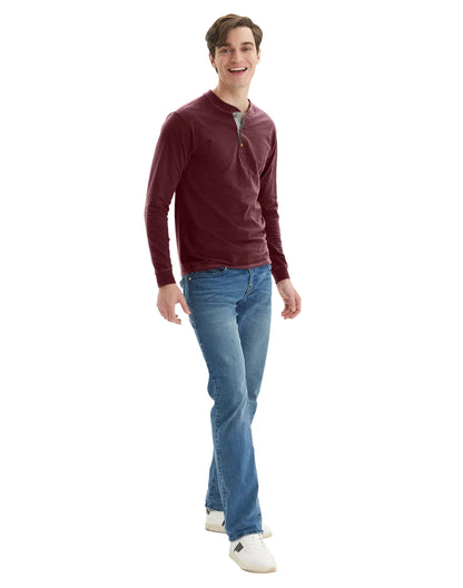 Hanes Beefy-T Men's Long Sleeve Henley