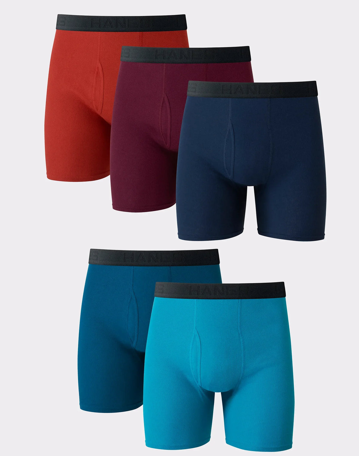 Hanes Ultimate Men&rsquo;s Cotton Boxer Brief Underwear, Comfort Flex Waistband, Assorted, 5-Pack