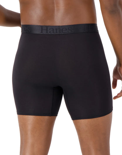 Hanes Originals Ultimate Men's SuperSoft Boxer Brief Underwear, Black, 3-Pack