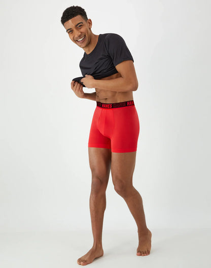 Hanes Moves Ultimate Men's Anti-Chafe Trunk Underwear, Total Support Pouch, X-Temp, 4-Pack, 4"