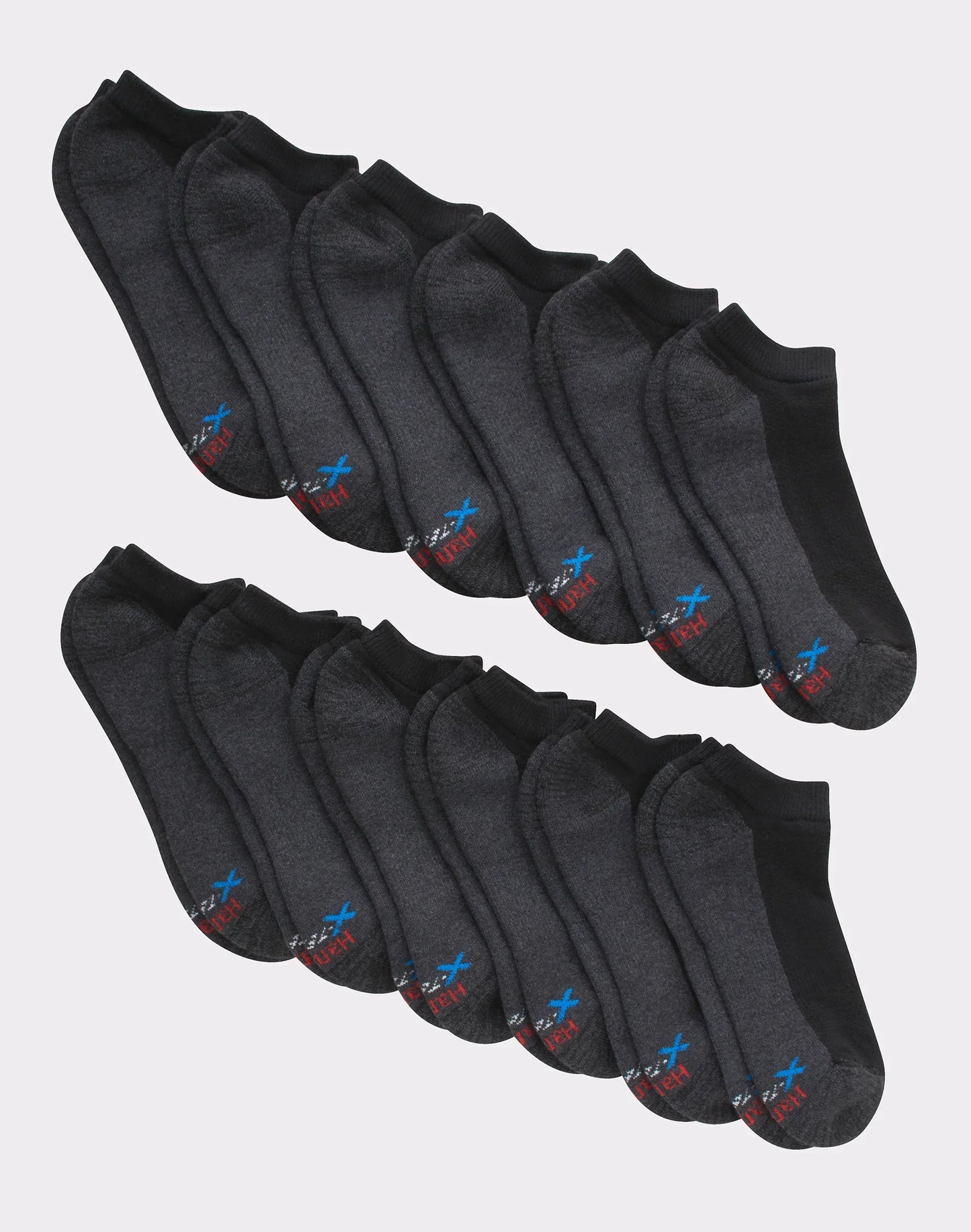 Hanes Men's Cushioned No Show Socks, X-Temp, 12-Pairs