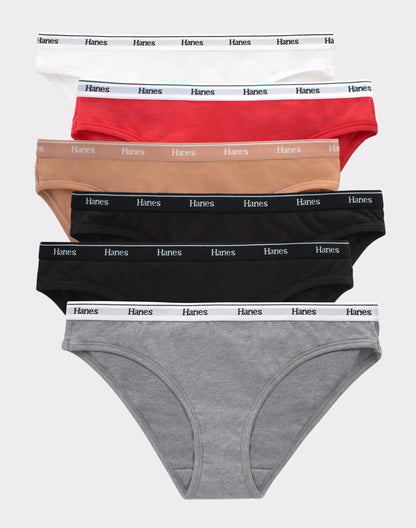 Hanes Originals Women&rsquo;s Bikini Underwear, Breathable Stretch Cotton, 6-Pack