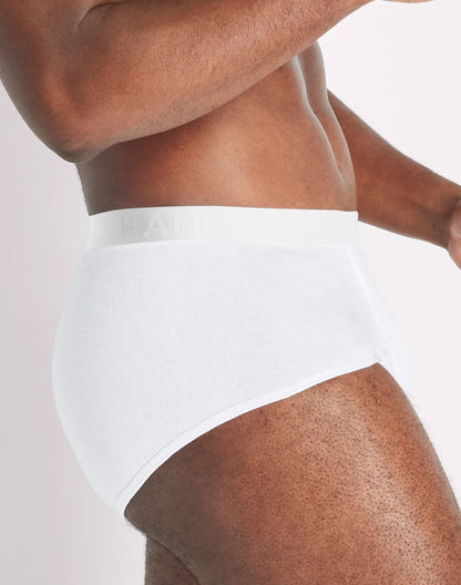 Hanes Ultimate Big Men&rsquo;s White Cotton Brief Underwear, 6-Pack, (Big &amp; Tall Sizes)