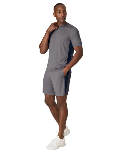 Hanes Men's Shorts, Cool DRI® 7" Color Blocked Short, Moisture Wicking + UPF 40