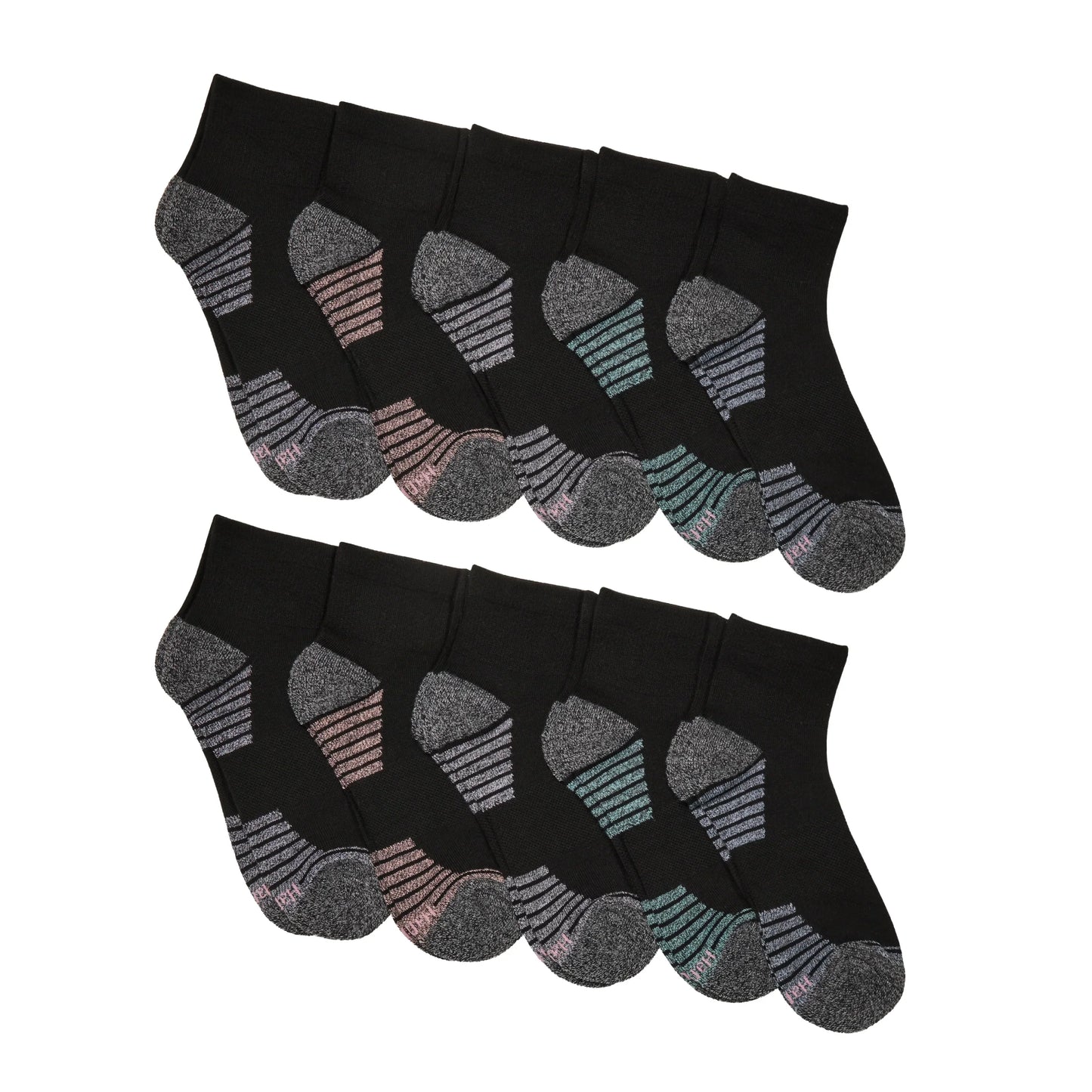 Hanes Moves X-Temp Women&rsquo;s Ankle Socks, 10-Pairs, Shoe Sizes 5-9