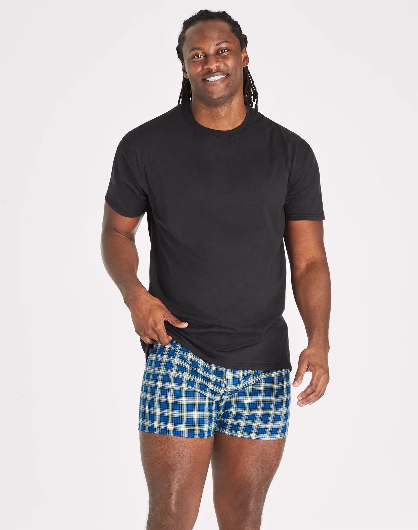 Hanes Ultimate Big Men&rsquo;s Woven Boxer Underwear, Tartan Prints, 4-Pack, (Big &amp; Tall Sizes)