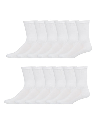 Hanes Men&rsquo;s Cushioned Crew Socks, X-Temp, 12-Pairs