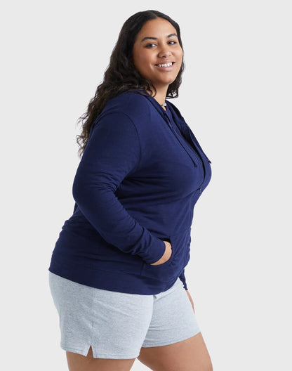 Hanes Just My Size Women's Full-Zip Slub Hoodie (Plus Size)