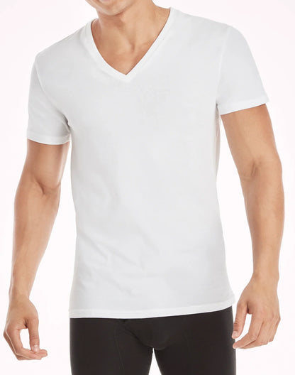Hanes Ultimate Comfort Fit Men's V-Neck Undershirt, White, 4-Pack
