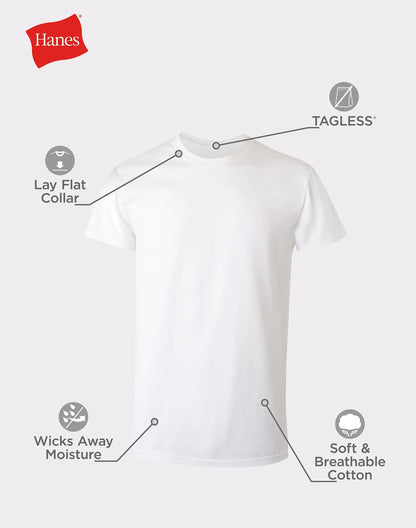 Hanes Men's Cotton Undershirt Super Value Pack, Moisture-Wicking, White,  10-pack