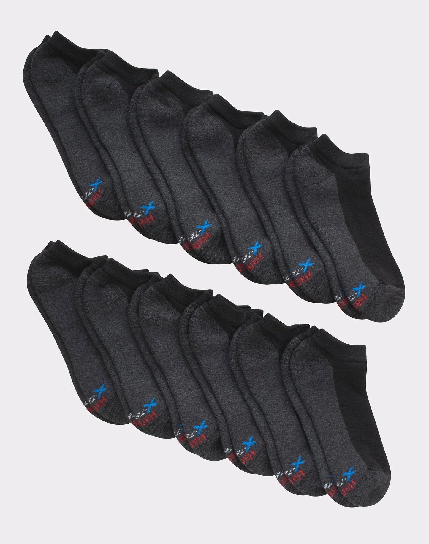 Hanes Men's Cushioned No Show Socks, X-Temp, 12-Pairs